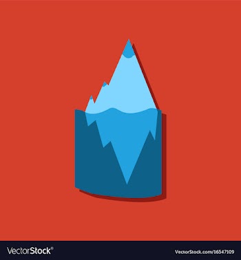 Flat icon design collection iceberg in water in vector image