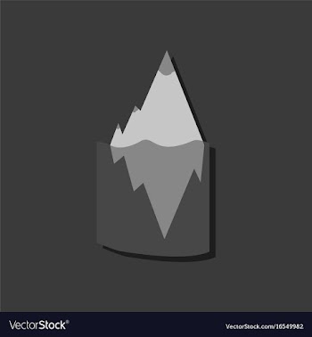 Flat icon design collection iceberg in water in vector image