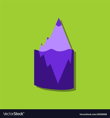 Flat icon design collection iceberg in water in vector image