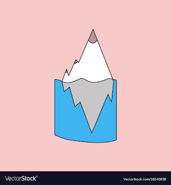 Flat icon design collection iceberg in water vector image