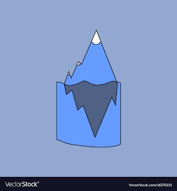 Flat icon design collection iceberg in water vector image