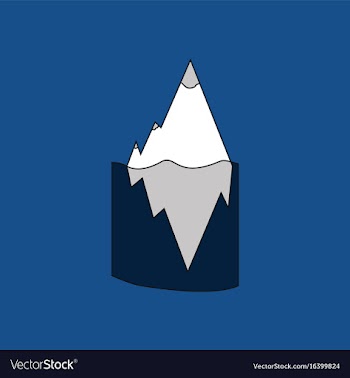 Flat icon design collection iceberg in water vector image
