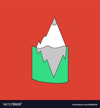 Flat icon design collection iceberg in water vector image