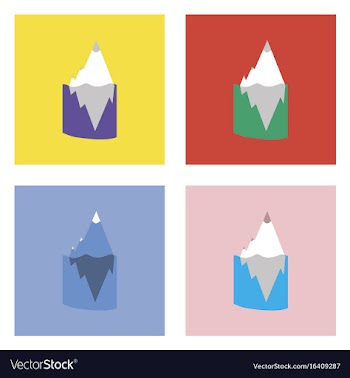 Flat icon design collection iceberg in water vector image