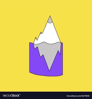 Flat icon design collection iceberg in water vector image