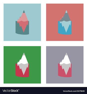 Flat icon design collection iceberg in water vector image