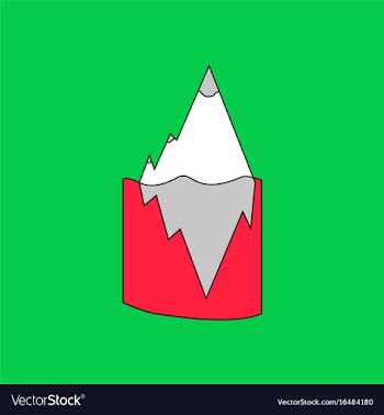 Flat icon design collection iceberg in water vector image
