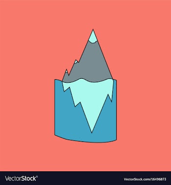Flat icon design collection iceberg in water vector image