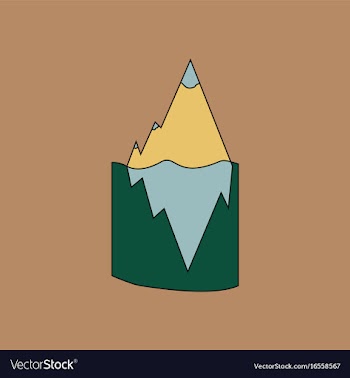Flat icon design collection iceberg in water vector image