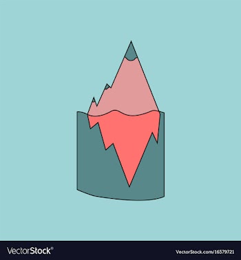 Flat icon design collection iceberg in water vector image