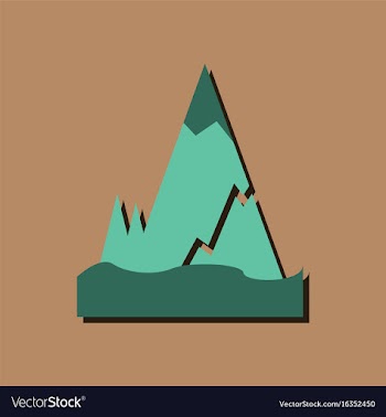 Flat icon design collection iceberg with crack in vector image