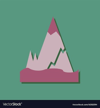 Flat icon design collection iceberg with crack in vector image