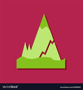 Flat icon design collection iceberg with crack in vector image
