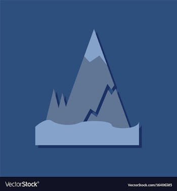 Flat icon design collection iceberg with crack in vector image