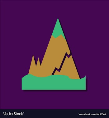 Flat icon design collection iceberg with crack in vector image