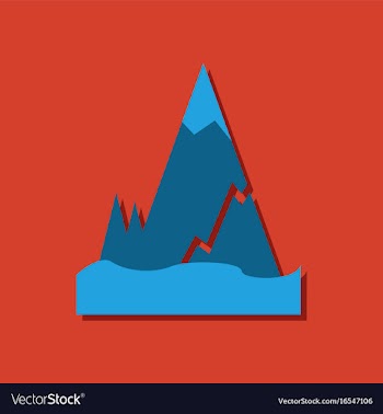 Flat icon design collection iceberg with crack in vector image