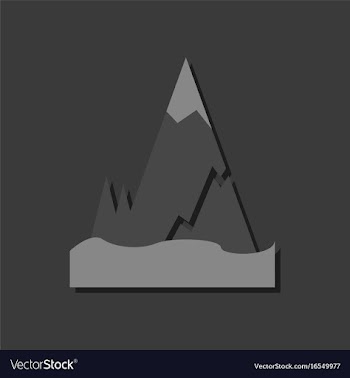 Flat icon design collection iceberg with crack in vector image