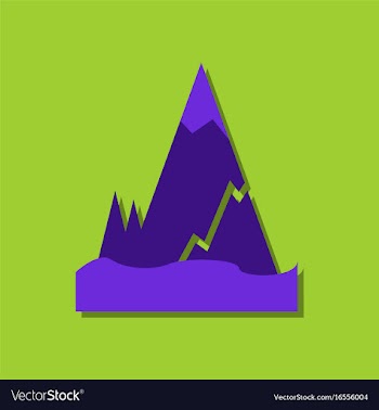 Flat icon design collection iceberg with crack in vector image