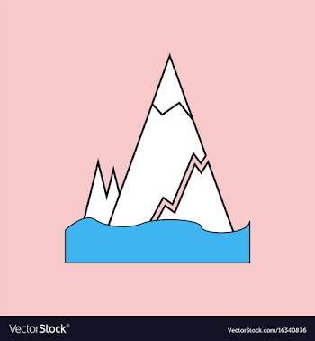 Flat icon design collection iceberg with crack vector image