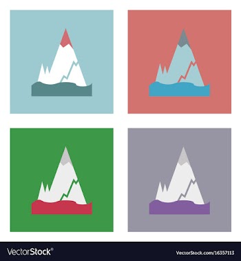 Flat icon design collection iceberg with crack vector image
