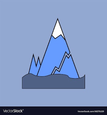 Flat icon design collection iceberg with crack vector image