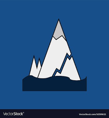 Flat icon design collection iceberg with crack vector image