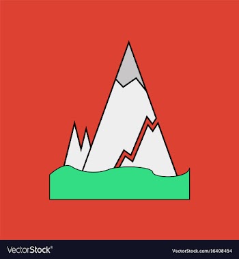 Flat icon design collection iceberg with crack vector image