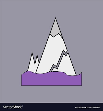 Flat icon design collection iceberg with crack vector image