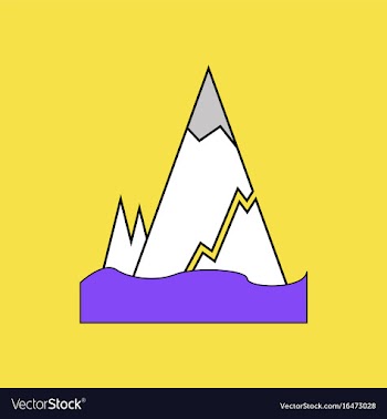 Flat icon design collection iceberg with crack vector image
