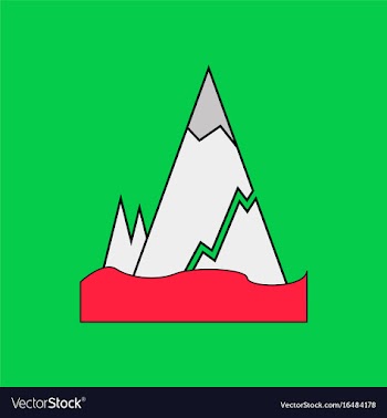 Flat icon design collection iceberg with crack vector image