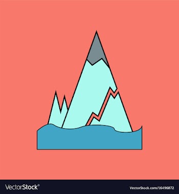 Flat icon design collection iceberg with crack vector image