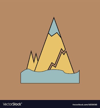 Flat icon design collection iceberg with crack vector image