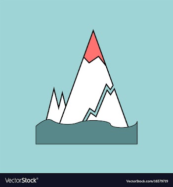 Flat icon design collection iceberg with crack vector image