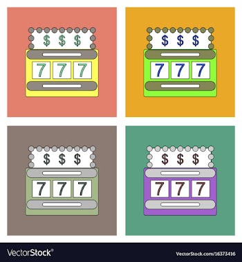Flat icon design collection jackpot machine casino vector image