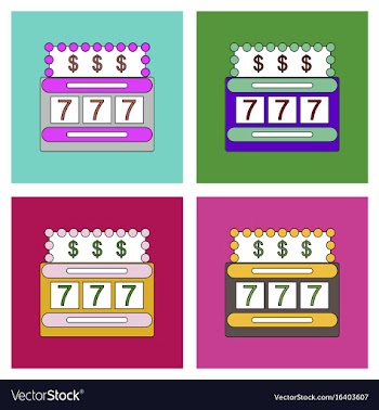 Flat icon design collection jackpot machine casino vector image