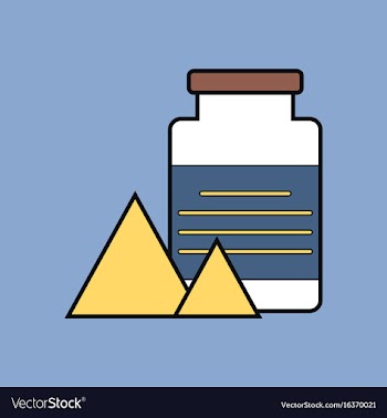 Flat icon design collection jar and pyramids vector image