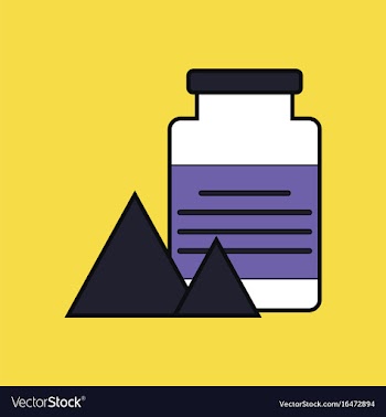 Flat icon design collection jar and pyramids vector image
