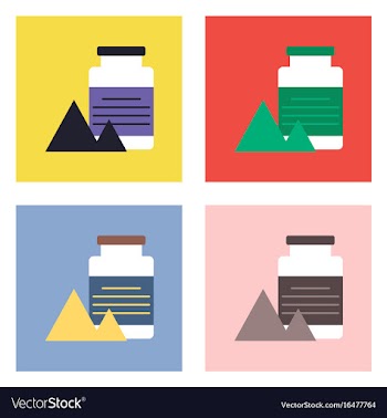 Flat icon design collection jar and pyramids vector image