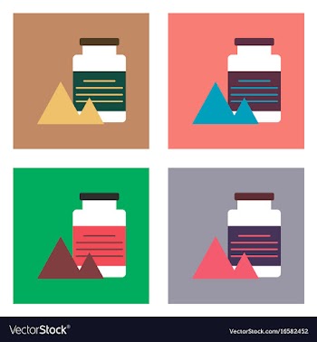 Flat icon design collection jar and pyramids vector image