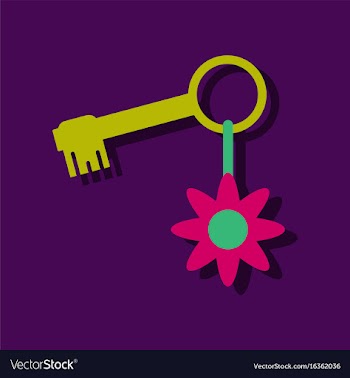 Flat icon design collection key and key fob in vector image