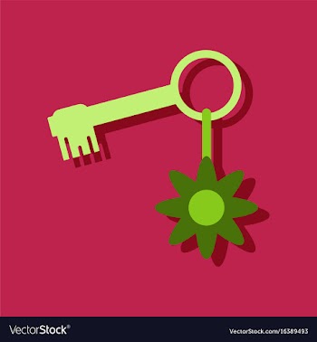 Flat icon design collection key and key fob in vector image