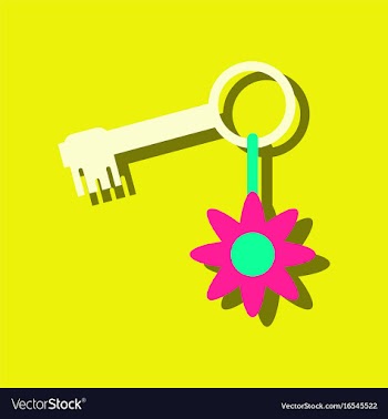 Flat icon design collection key and key fob in vector image