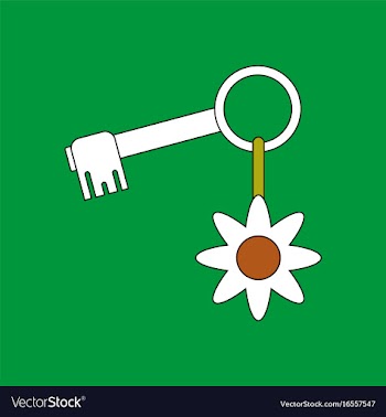 Flat icon design collection key and key fob vector image
