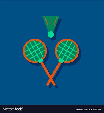 Flat icon design collection kids badminton in vector image