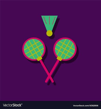 Flat icon design collection kids badminton in vector image