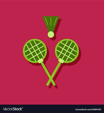 Flat icon design collection kids badminton in vector image