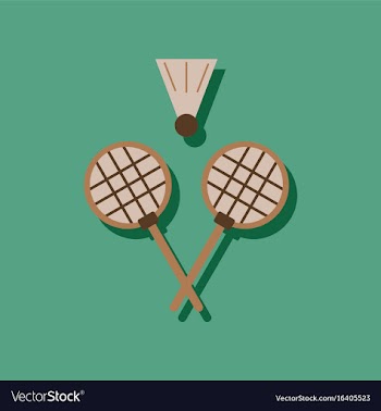 Flat icon design collection kids badminton in vector image