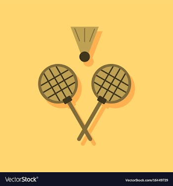 Flat icon design collection kids badminton in vector image