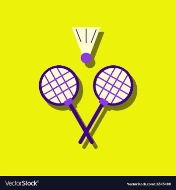Flat icon design collection kids badminton in vector image