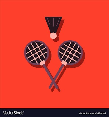 Flat icon design collection kids badminton in vector image